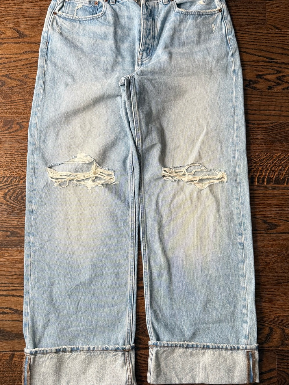 Madewell Light Blue Distressed Women's 29 Relaxed Jeans